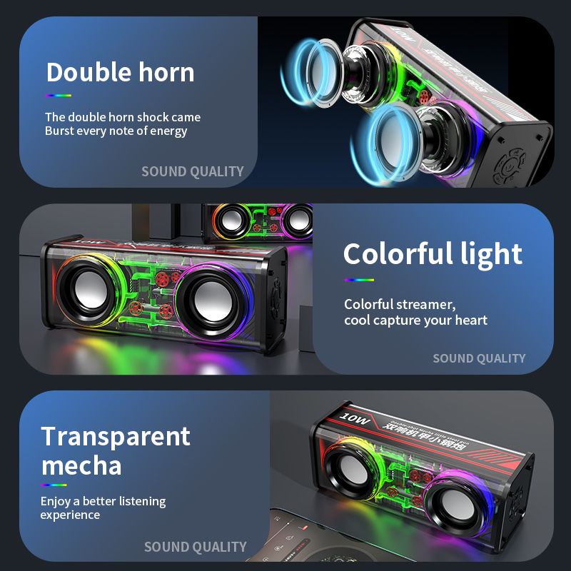 Bass High Quality Loud Mini Portable Home Theatre System Outdoor 5.0 BT Gaming Speaker1-hongtuo.cc