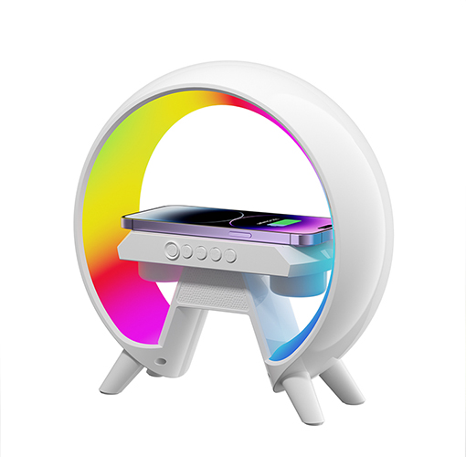 Smart Light Sound Machine led lampalarm clock g shaped wireless Charger Atmosphere Light-hongtuo.cc